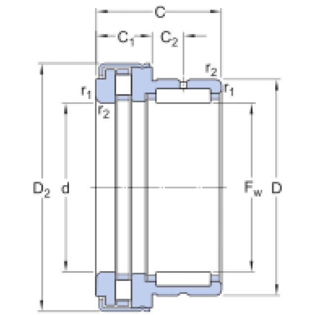 Nadel-Axial-Zylinderrollenlager NKXR 20 Z SKF