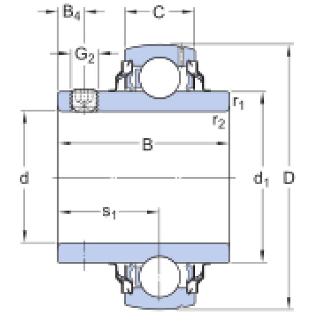 Y-Lagereinsatz Niro YAR 206-2RF/HV SKF