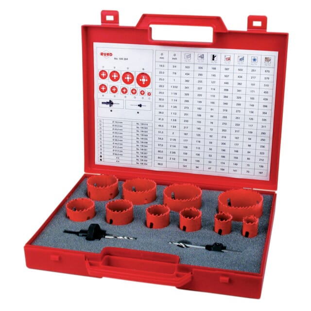 Lochsägensatz im Kunststoffkoffer 106304 Ruko 10tlg. 22-68mm