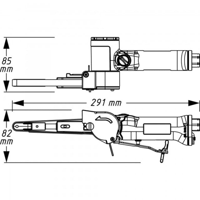 Bandschleifer B=10mm 1370m/min 9033N-4 Hazet 360° drehbar