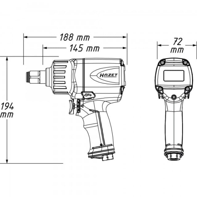 Schlagschrauber 3/4" 1.890 Nm 9013M Hazet 1.890 Nm