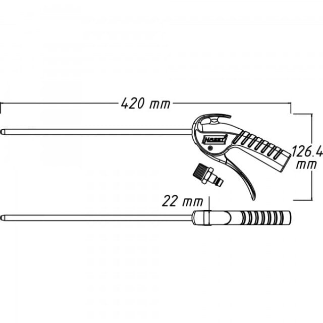 Ausblaspistole 9040P-2 Hazet