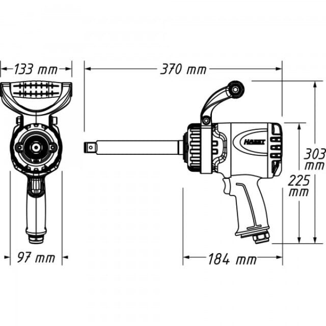 3/4" SCHLAGSCHRAUBER MIT LANGER SPINDEL 9013LGTT Hazet