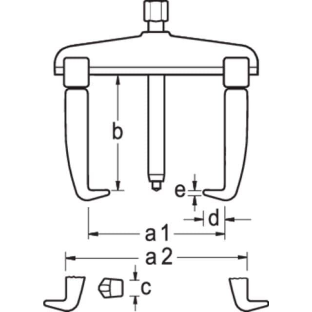 Abzieherset +Halter 1.04/HP1A-1.04/HP3A 1.04/ST-HP-B Gedore