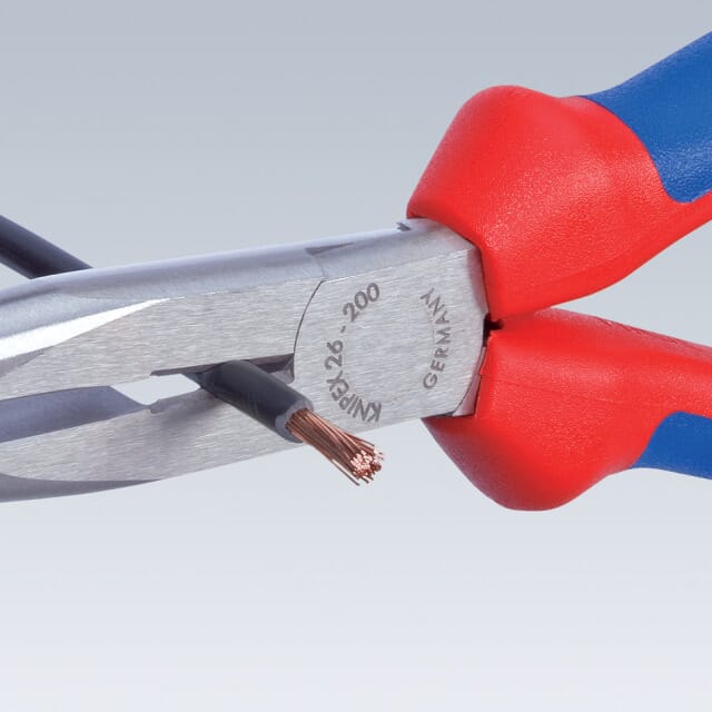 Flachrundzange mit Schneide 2612/200 Knipex
