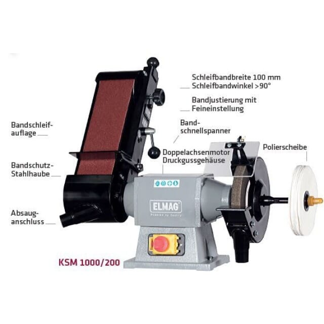 Kombi-Schleifmaschine KSM 1000/200, 400V Elmag