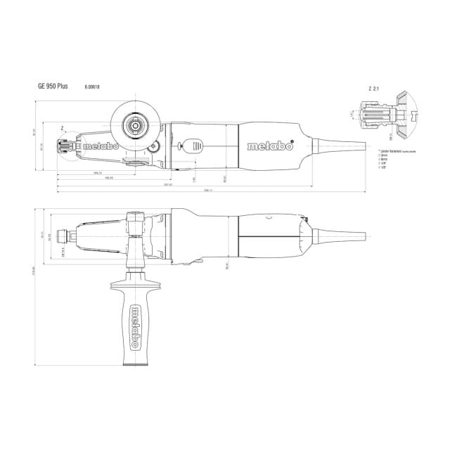 GE 950 G Plus * Geradschleifer 600618000 Metabo