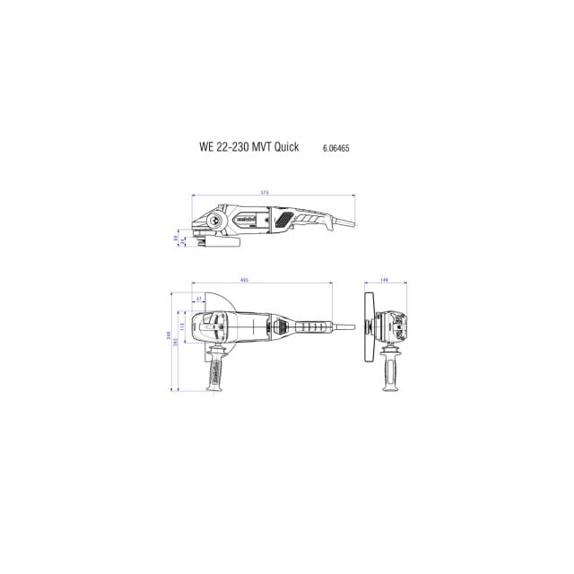 WE 22-230 MVT * Winkelschleifer 606464000 Metabo