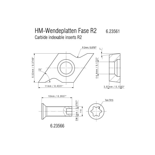 10 HM-Wendeplatten R2 623561000 Metabo