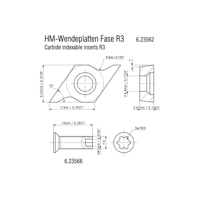 10 HM-Wendeplatten R3 623562000 Metabo
