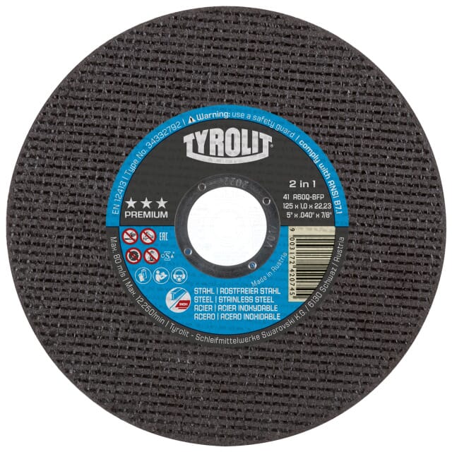 Trennscheibe 34332792 2in1 41F 125x1x22,23 A60Q-BFP Tyrolit