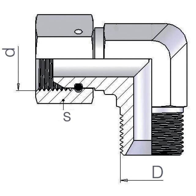 Winkel-Einschraubstutzen 90° BSP