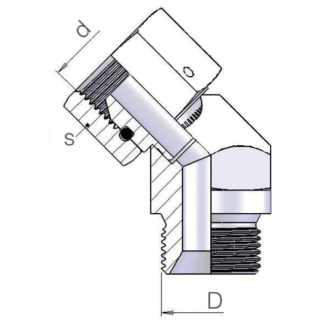 Adapter-Einschraubstutzen 45° A-EVW45-BSP 1/4" AG-ÜWM