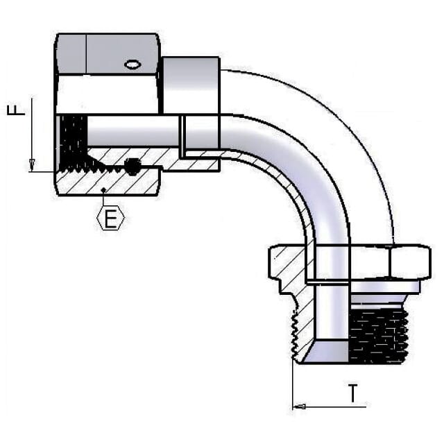 Winkel-Einschraubstutzen90° BSP Bogenform