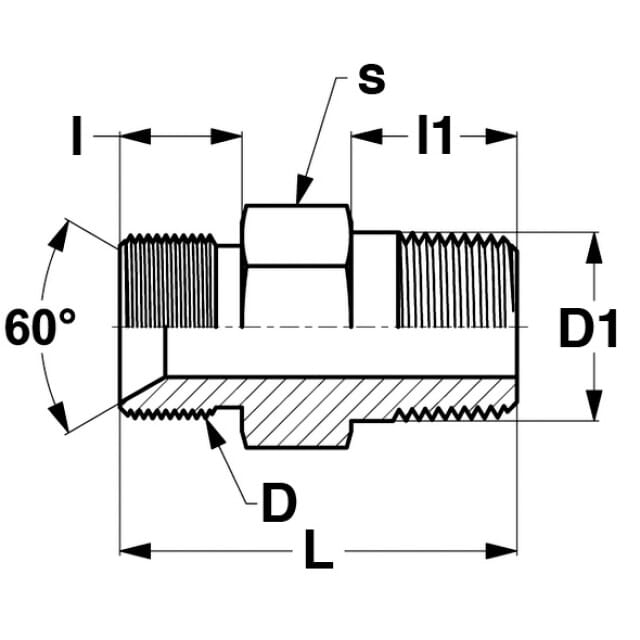 Adapter-Doppelnippel BSP-NPTF