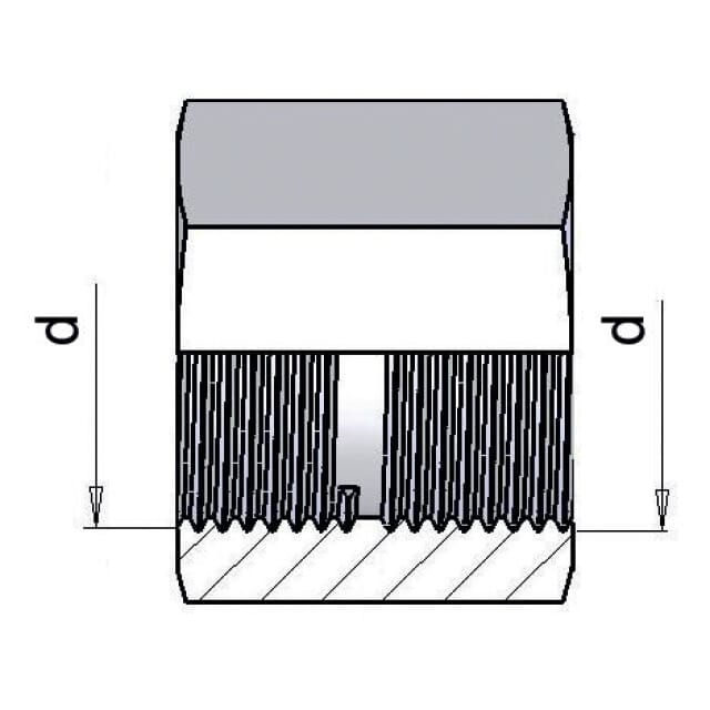 Muffe BSP, Sechskant-Bauform