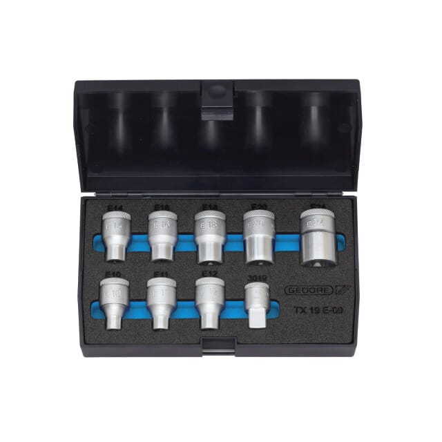 Steckschlüsselsatz Torx 1/2" TX 19 E-09 Gedore
