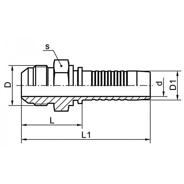 Aussengewindenippel, C-AGJ, Edelstahl 1.4571