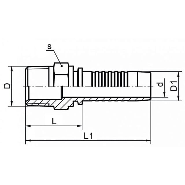 Aussengewindenippel, C-AGR-K, Edelstahl 1.4571