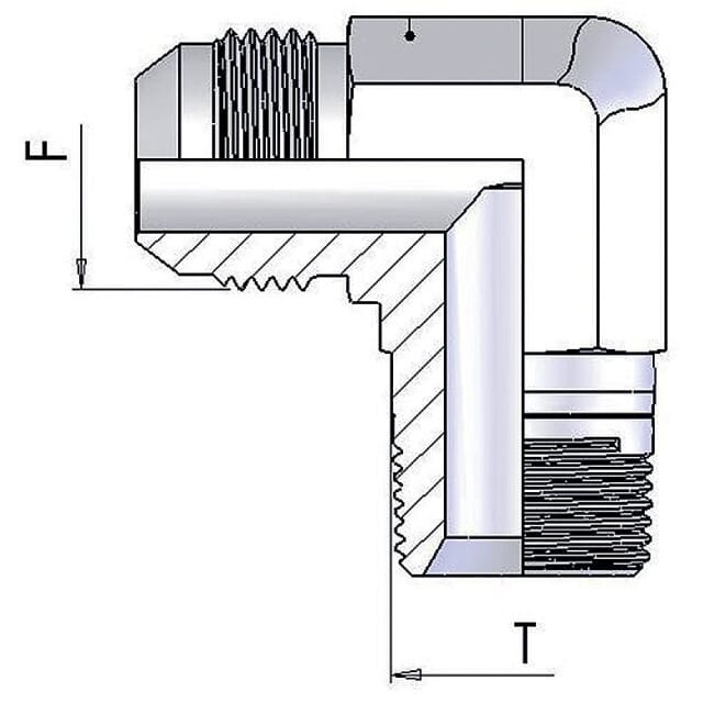 Winkeleinschraubverschraubung 45° JIC-NPTF