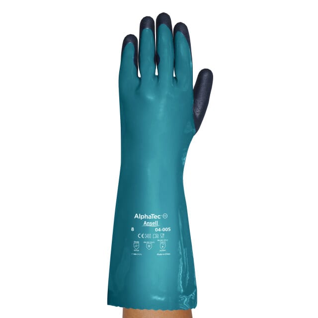 PVC-Handschuh mit BW-Futter 380 mm HS.04-005 AlphaTec, blau