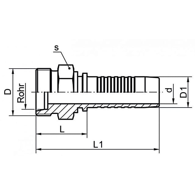 Aussengewindenippel, C-CEL, Edelstahl 1.4571