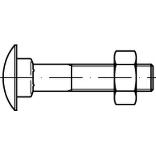Flachrundschraube mit Mutter DIN 603 MU 4.6 VZ