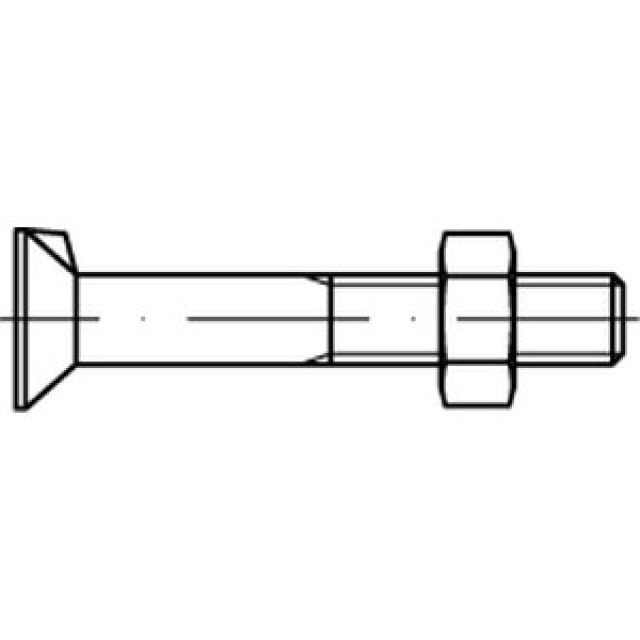 Senkschraube m. Nase+Mutter DIN 604 MU 4.6