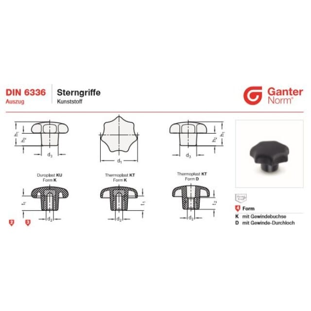 Sterngriff Duroplast 6336-KU
