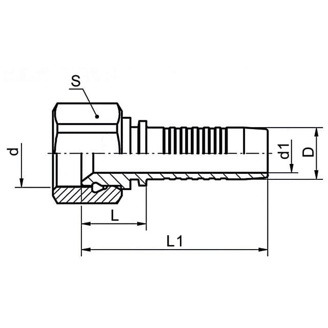 Dichtkegelnippel gerade, C-DKJ, Edelstahl 1.4571