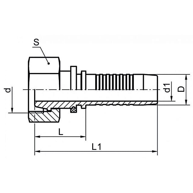 Dichtkegelnippel gerade, C-DKL, Edelstahl 1.4571