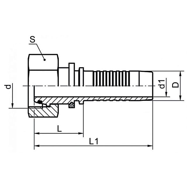 Dichtkegelnippel gerade, C-DKOL, Edelstahl 1.4571