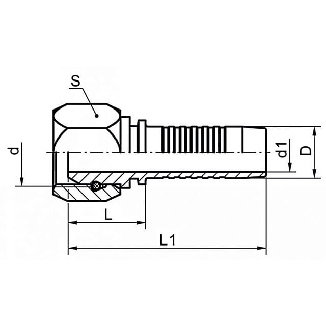 Dichtkegelnippel gerade, C-DKR, Edelstahl 1.4571