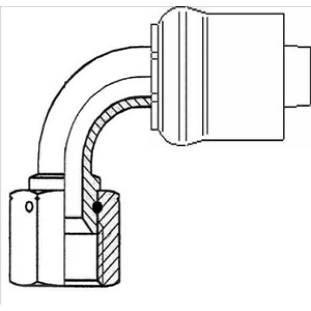 Gewinde, DKJ90 multiCrimp-Schwer, Dichtkegelarmatur JIC-Gewinde, DKJ multiCrimp-Schwer