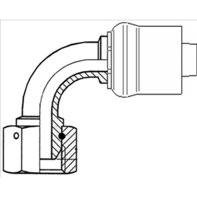Dichtkegelarmatur 90°, BSP-Gewinde, DKR90 multiCrimp-Schwer