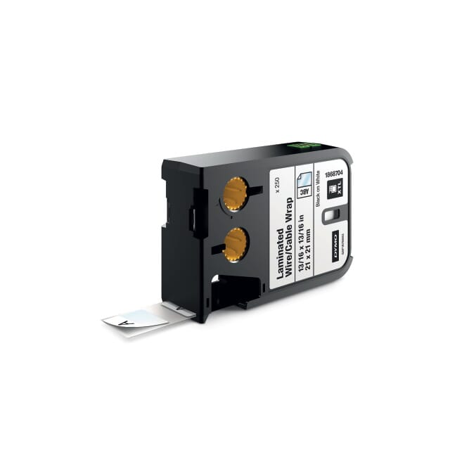 Dymo Kabeletikett 1868708 Vinyl laminiert, schwarz auf weiß 