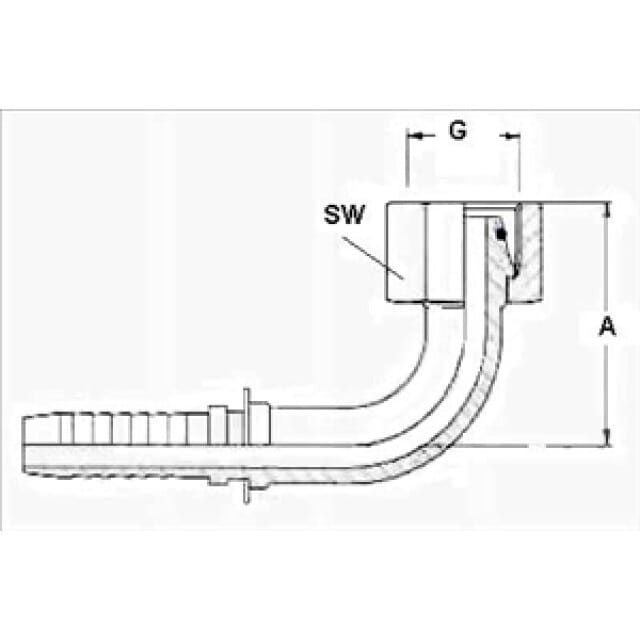 Dichtkegelnippel 90° metrisches Gewinde mit O-Ring, leichte Reihe DKOL90