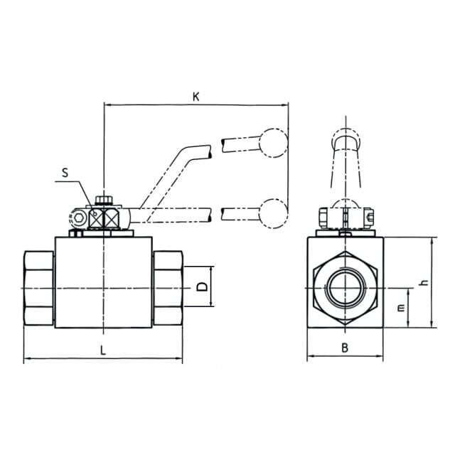 Blockkugelhahn mir Rohranschluss DIN 2353, Edelstahl
