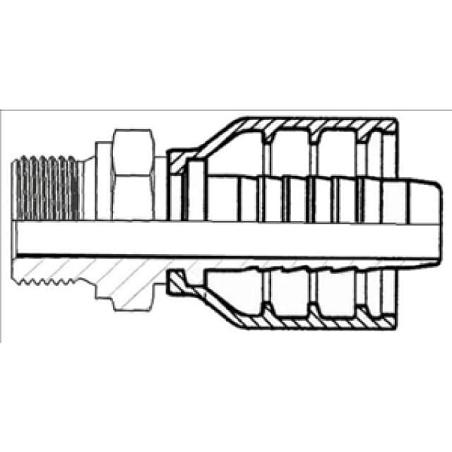 Aussengewindearmatur flachdichtend, BSP-Gewinde, AGR-F multiCrimp