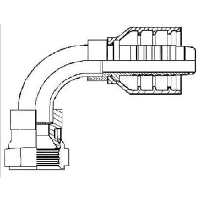 Dichtkegelarmatur 90°, BSP-Gewinde, JIS90-Toyota, Nissan multiCrimp
