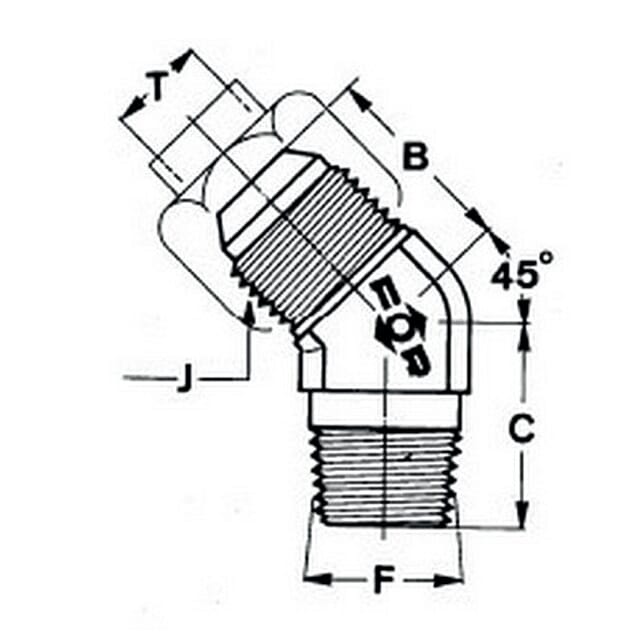 Winkeleinschraubverschraubung 45° JIC-BSPT
