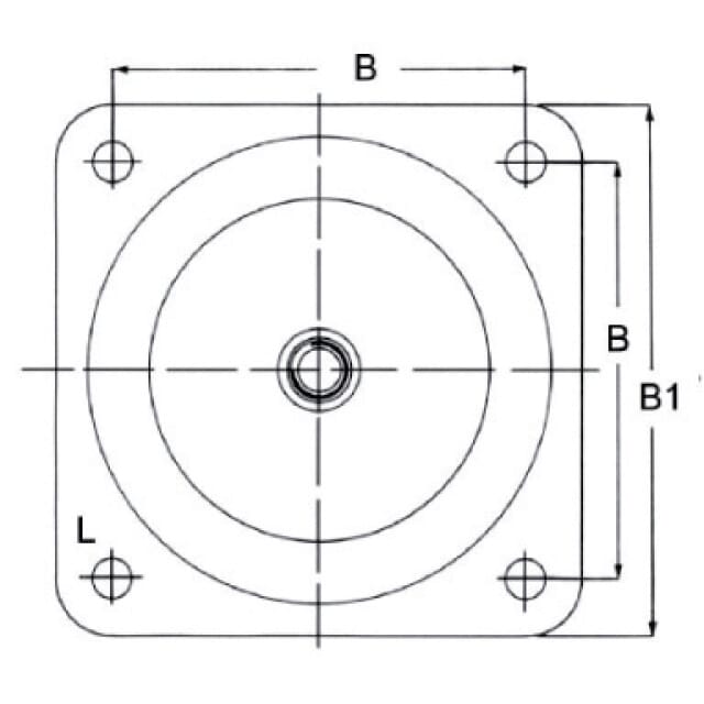 Maschinenfüße MFQ 4-Loch Quadrat