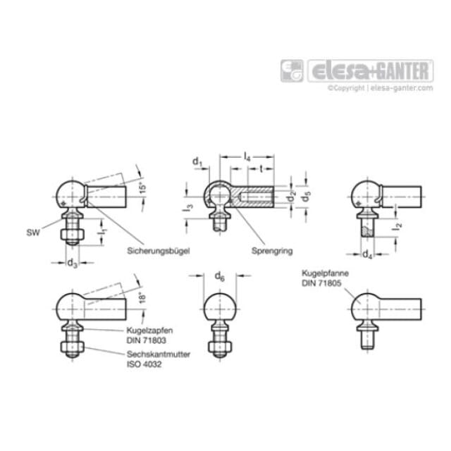 Winkelgelenk mit Sicherung 71802-CS